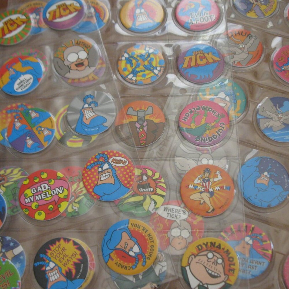 vintage 1990's full set of 60 The Tick Cartoon Series POGS